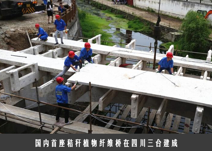 国内首座秸秆植物纤维桥在四川三台建成